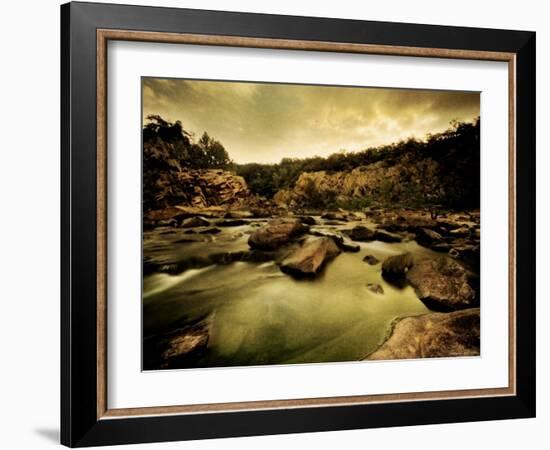 Water Flowing through Rocky Riverbed-Jan Lakey-Framed Photographic Print