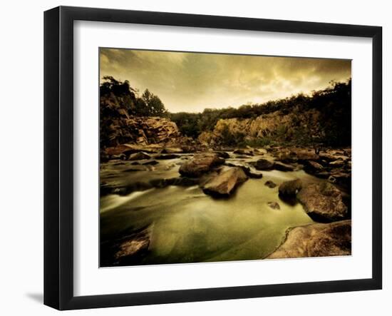 Water Flowing through Rocky Riverbed-Jan Lakey-Framed Photographic Print