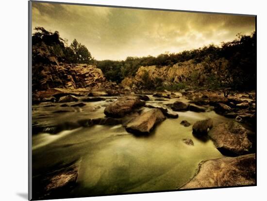 Water Flowing through Rocky Riverbed-Jan Lakey-Mounted Photographic Print