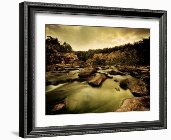 Water Flowing through Rocky Riverbed-Jan Lakey-Framed Photographic Print