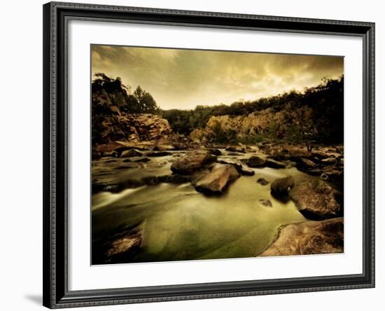 Water Flowing through Rocky Riverbed-Jan Lakey-Framed Photographic Print