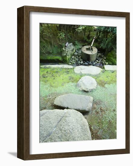 Water Fountain at Ryoanji Temple, Kyoto, Japan-Christian Kober-Framed Photographic Print