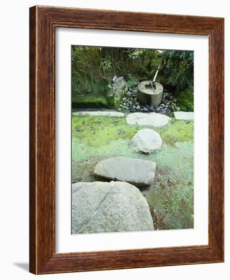 Water Fountain at Ryoanji Temple, Kyoto, Japan-Christian Kober-Framed Photographic Print