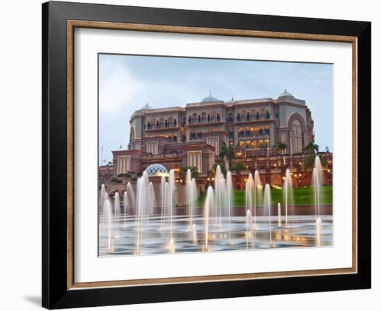 Water Fountains in Front of the Emirates Palace Hotel, Abu Dhabi, United Arab Emirates, Middle East-Gavin Hellier-Framed Photographic Print