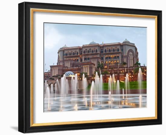 Water Fountains in Front of the Emirates Palace Hotel, Abu Dhabi, United Arab Emirates, Middle East-Gavin Hellier-Framed Photographic Print