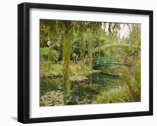 Water Garden and Bridge, Monet's Garden, Giverny, Haute Normandie (Normandy), France, Europe-John Miller-Framed Photographic Print