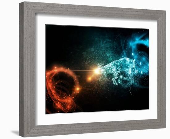 Water Horned Sheep-artshock-Framed Art Print