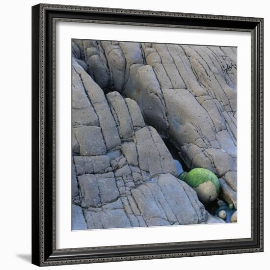 Water in a Fissure of a Stone Surface-Micha Pawlitzki-Framed Photographic Print