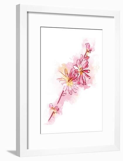 Water Inked Florals Mate-OnRei-Framed Art Print