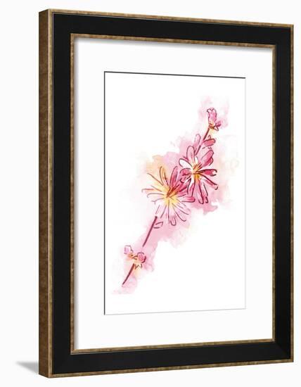 Water Inked Florals Mate-OnRei-Framed Art Print