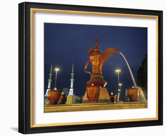 Water Jar Sculpture, Fujairah, United Arab Emirates-Walter Bibikow-Framed Photographic Print