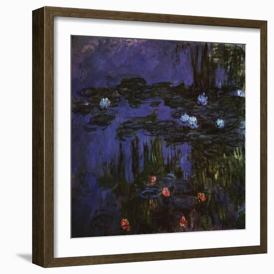 Water Lilies, 1914 (oil on canvas)-Claude Monet-Framed Giclee Print