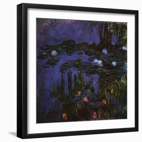 Water Lilies, 1914 (oil on canvas)-Claude Monet-Framed Giclee Print