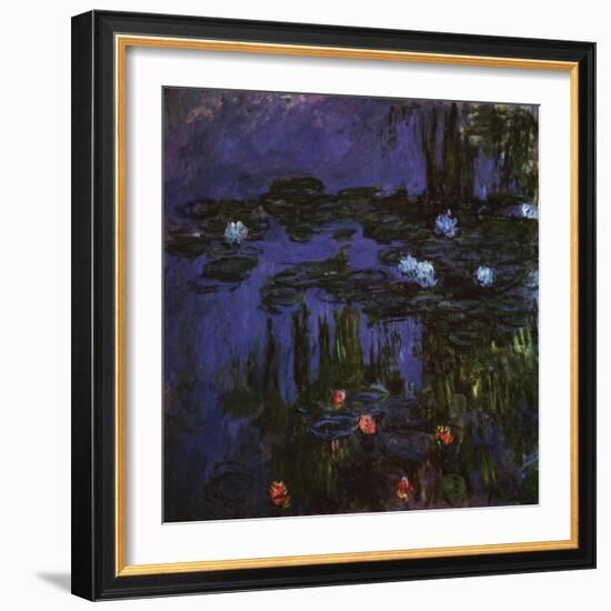 Water Lilies, 1914 (oil on canvas)-Claude Monet-Framed Giclee Print