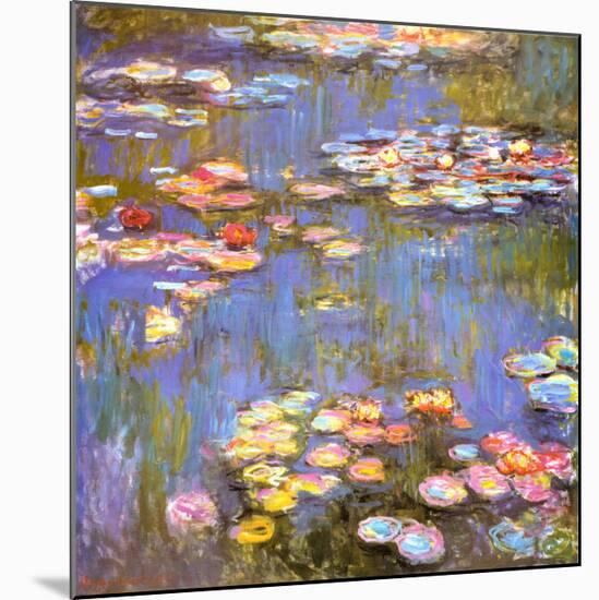Water Lilies, 1916-Claude Monet-Mounted Art Print