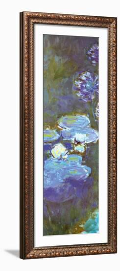 Water Lilies and Agapanthus (detail)-Claude Monet-Framed Art Print