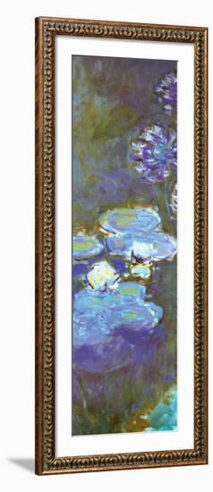 Water Lilies and Agapanthus (detail)-Claude Monet-Framed Art Print