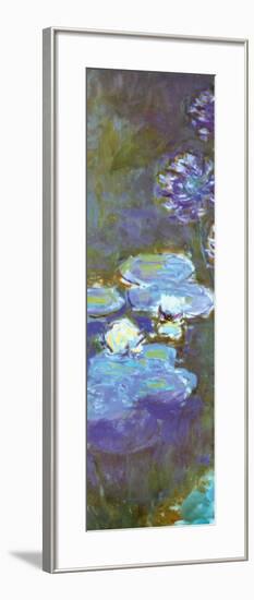 Water Lilies and Agapanthus (detail)-Claude Monet-Framed Art Print