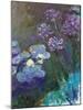 Water Lilies and Agapanthus-Claude Monet-Mounted Art Print