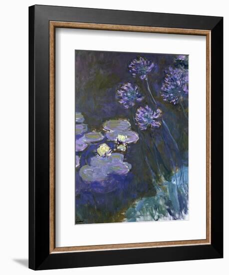 Water Lilies and Agapanthus-Claude Monet-Framed Giclee Print