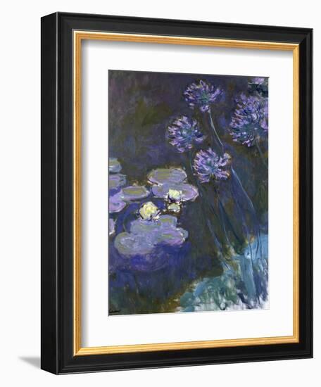 Water Lilies and Agapanthus-Claude Monet-Framed Giclee Print