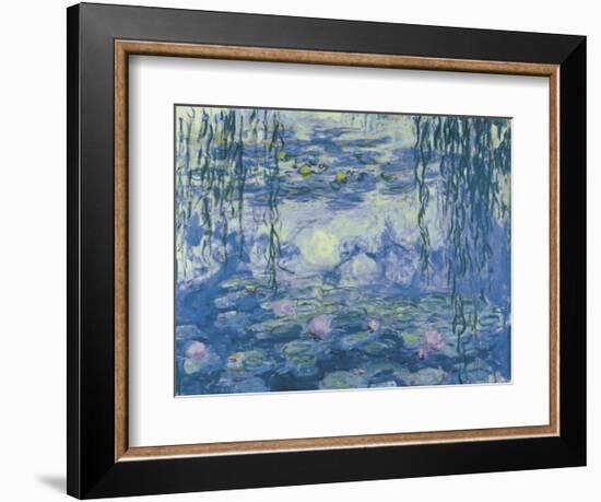 Water Lilies and Willow Branches-Claude Monet-Framed Art Print