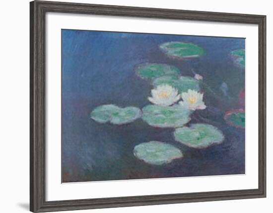 Water Lilies by Nightfall-Claude Monet-Framed Art Print