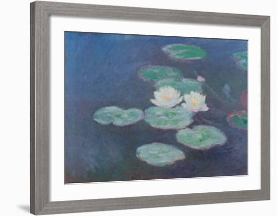 Water Lilies by Nightfall-Claude Monet-Framed Art Print