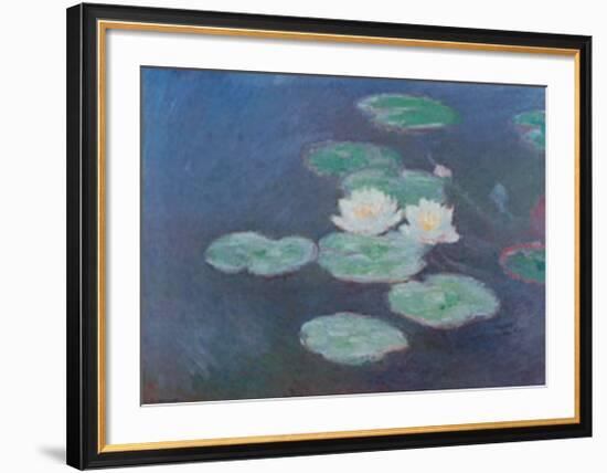 Water Lilies by Nightfall-Claude Monet-Framed Art Print