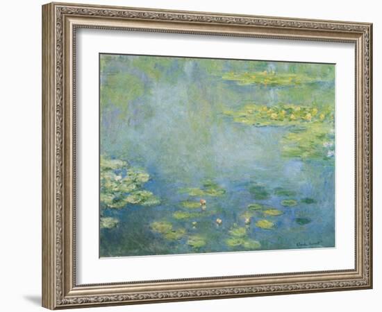 Water Lilies, c.1906 (oil on canvas)-Claude Monet-Framed Giclee Print