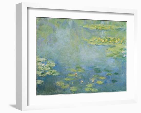 Water Lilies, c.1906 (oil on canvas)-Claude Monet-Framed Giclee Print