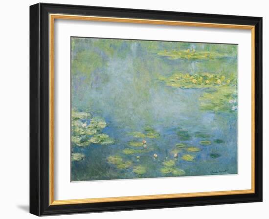 Water Lilies, c.1906 (oil on canvas)-Claude Monet-Framed Giclee Print