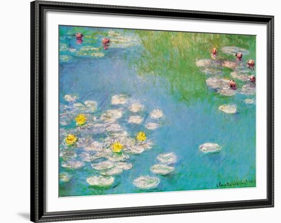 Water Lilies, c.1908 (detail)-Claude Monet-Framed Art Print