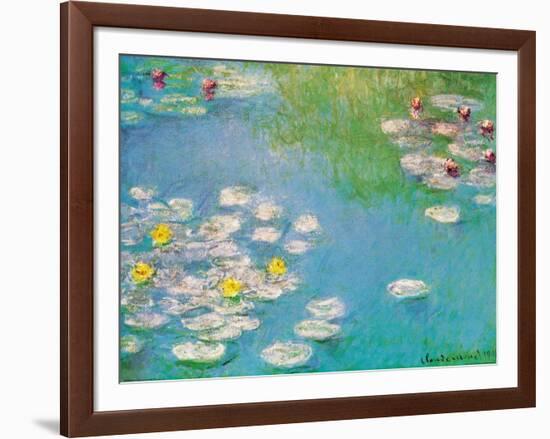 Water Lilies, c.1908 (detail)-Claude Monet-Framed Art Print