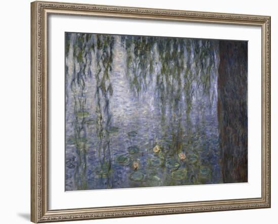 Water Lilies, Detail, 1840-1929-Claude Monet-Framed Giclee Print