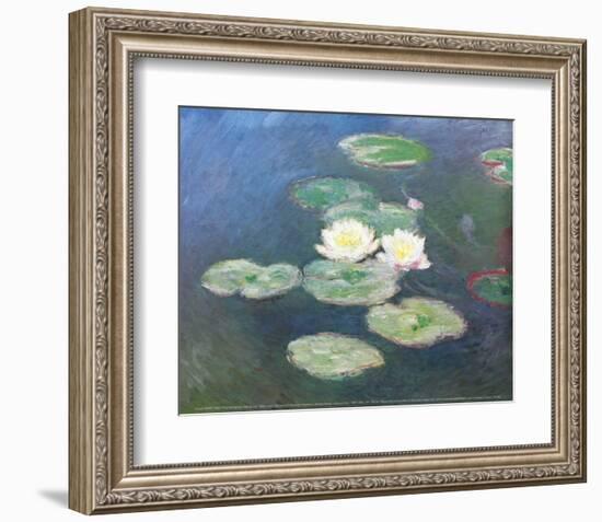 Water Lilies, Effects at the Evening-Claude Monet-Framed Art Print