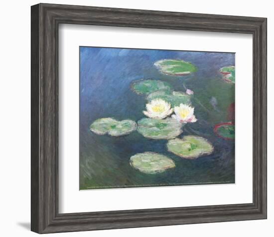 Water Lilies, Effects at the Evening-Claude Monet-Framed Art Print