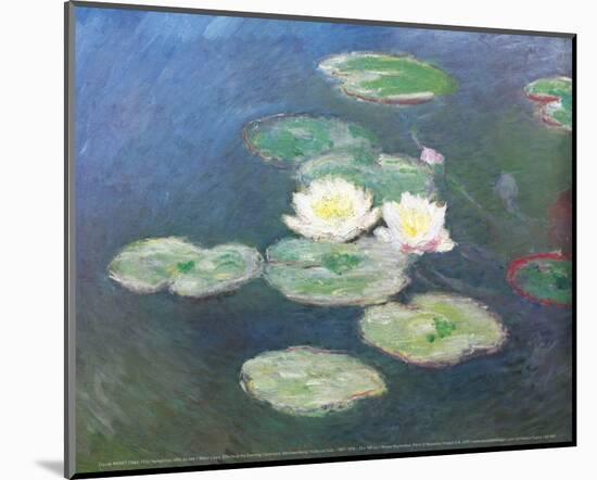 Water Lilies, Effects at the Evening-Claude Monet-Mounted Art Print