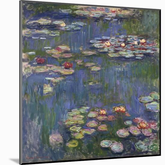 Water Lilies (Nymphéas), c.1916-Claude Monet-Mounted Art Print