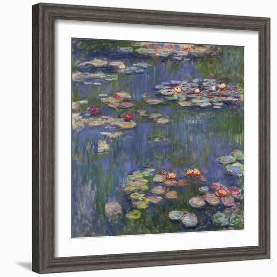 Water Lilies (Nymphéas), c.1916-Claude Monet-Framed Premium Giclee Print