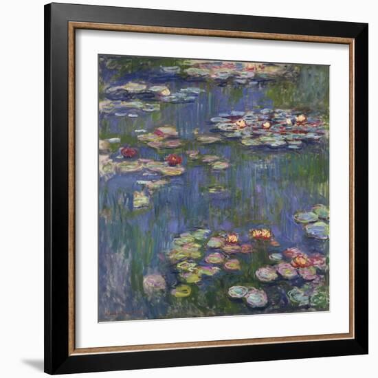 Water Lilies (Nymphéas), c.1916-Claude Monet-Framed Premium Giclee Print