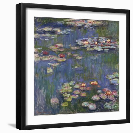 Water Lilies (Nymphéas), c.1916-Claude Monet-Framed Premium Giclee Print