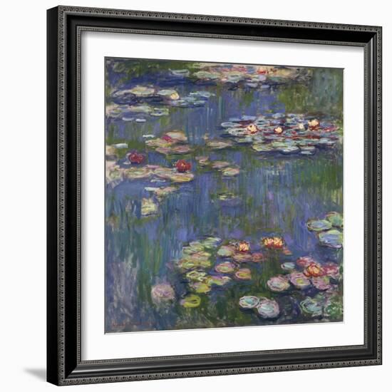 Water Lilies (Nymphéas), c.1916-Claude Monet-Framed Premium Giclee Print