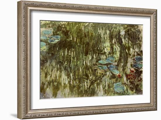 Water Lilies, Reflected Willow, circa 1920-Claude Monet-Framed Giclee Print