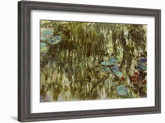 Water Lilies, Reflected Willow, circa 1920-Claude Monet-Framed Giclee Print