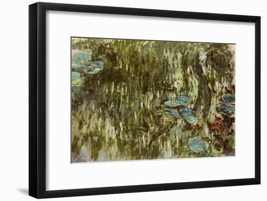 Water Lilies, Reflected Willow, circa 1920-Claude Monet-Framed Giclee Print