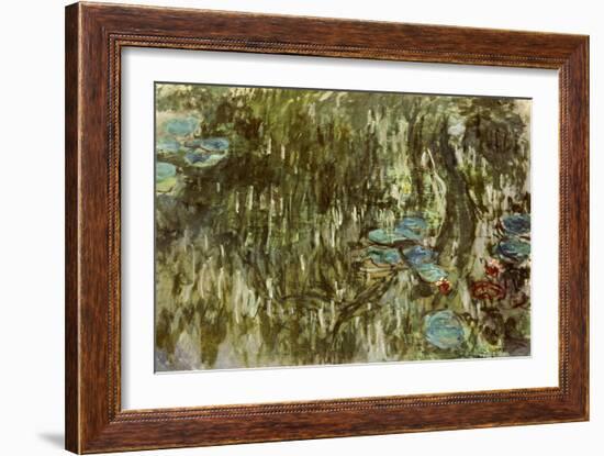 Water Lilies, Reflected Willow, circa 1920-Claude Monet-Framed Giclee Print