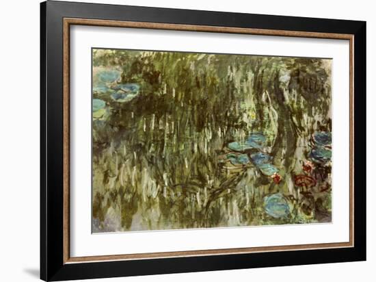 Water Lilies, Reflected Willow, circa 1920-Claude Monet-Framed Giclee Print