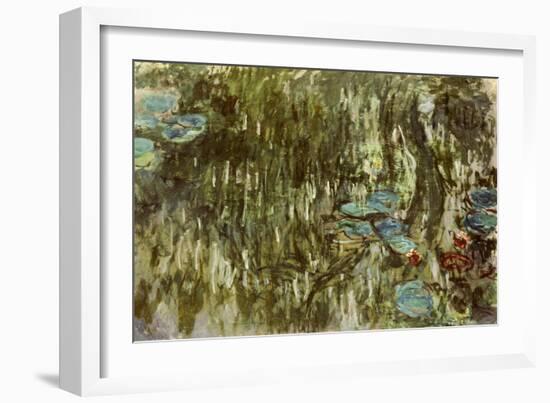 Water Lilies, Reflected Willow, circa 1920-Claude Monet-Framed Giclee Print