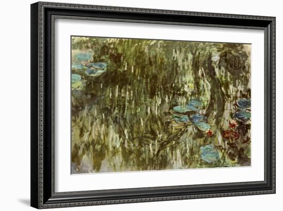 Water Lilies, Reflected Willow, circa 1920-Claude Monet-Framed Giclee Print